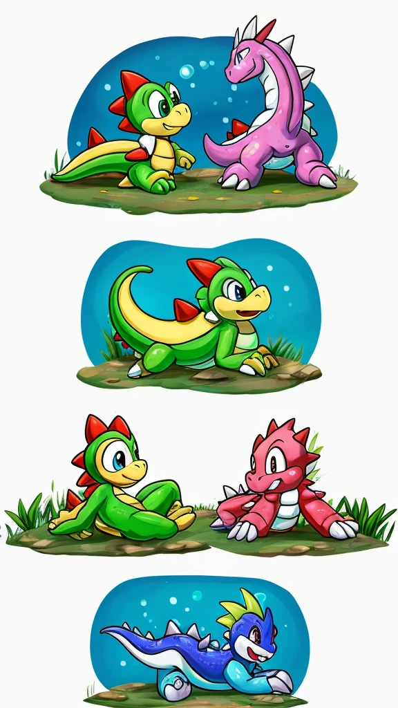 Bub, bubble bobble video game, green scalie, skill,
Bubble dragon, different positions