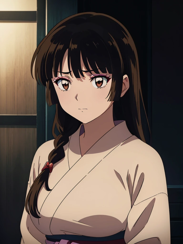 Coral,(((((long、Brown Eyes、Eyeshadow))))) 、(((((tits)))))、((((kimono、tits))))、Sweaty、Solo,Sad face,sad、((((Sad face))))、anime、（（（（NSFW））））、(masterpiece、Highest quality)、Best Quality, Mastepiece, 超High resolution, ((Mastepiece:1.4, Best Quality)), ((Mastepiece, Best Quality))、 (超High resolution:1.2), High resolution、perfection、Mastepiece, Best Quality, Detailed , Soft Dim Lighting, Add_Details, Good lighting、Very detailed、Very detailedCGユニティ8Kでの壁紙、An illustration、((Beautiful detailed face))、( ((Super detailed )))、High resolutionAn illustration、((An illustrationベスト))、Highly detailed eyes、perfectionな照明、(NSFW:1), (((masterpiece))), Adult women、Mature Woman、(1 person)、Solo Focus、Shiny skin、 Beautiful girl with beautiful details, Very cute, Beautiful girl with beautiful details, Professional photography lighting, Very detailed目と顔, Eyes with beautiful details、Beautiful detailed hair, Beautiful detailed cold face、 (Dark Shot:1.4), (Best Shadow), In the darkness, Deep Shadow,