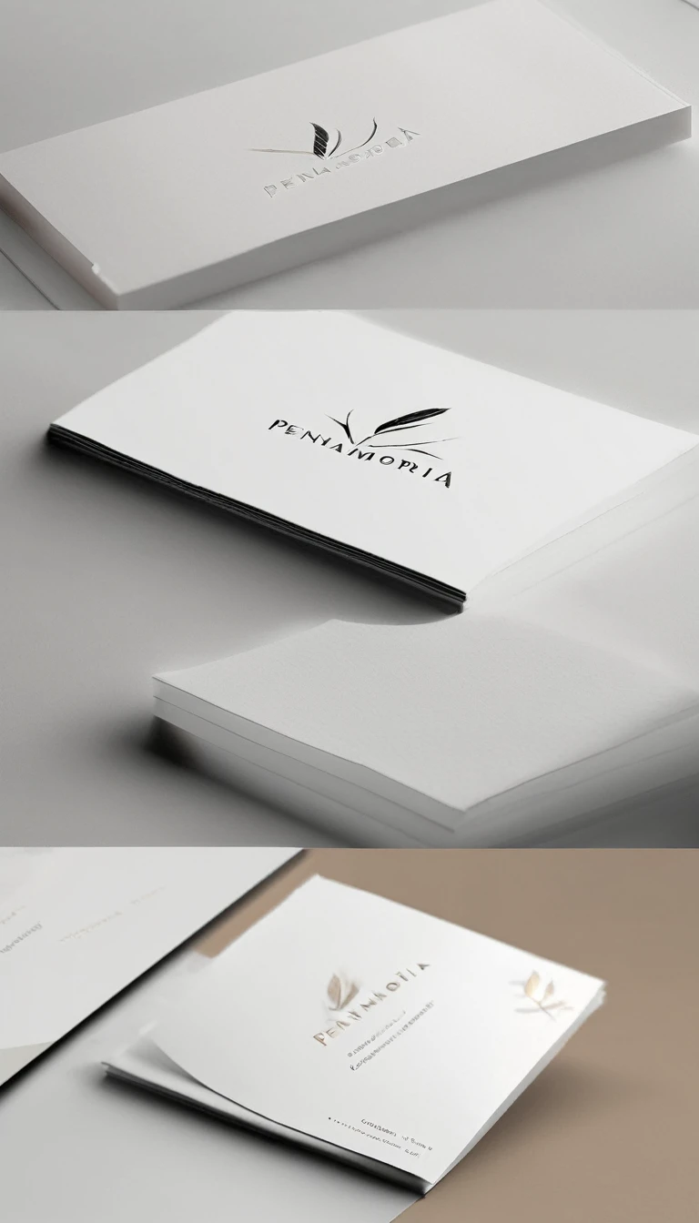A minimal, modern, simple, cinematic logo design for the brand “Penamemoria". Create a modern, minimalistic, high-quality, masterpiece, fantastic, poetic feather that symbolizes dreams and stories.