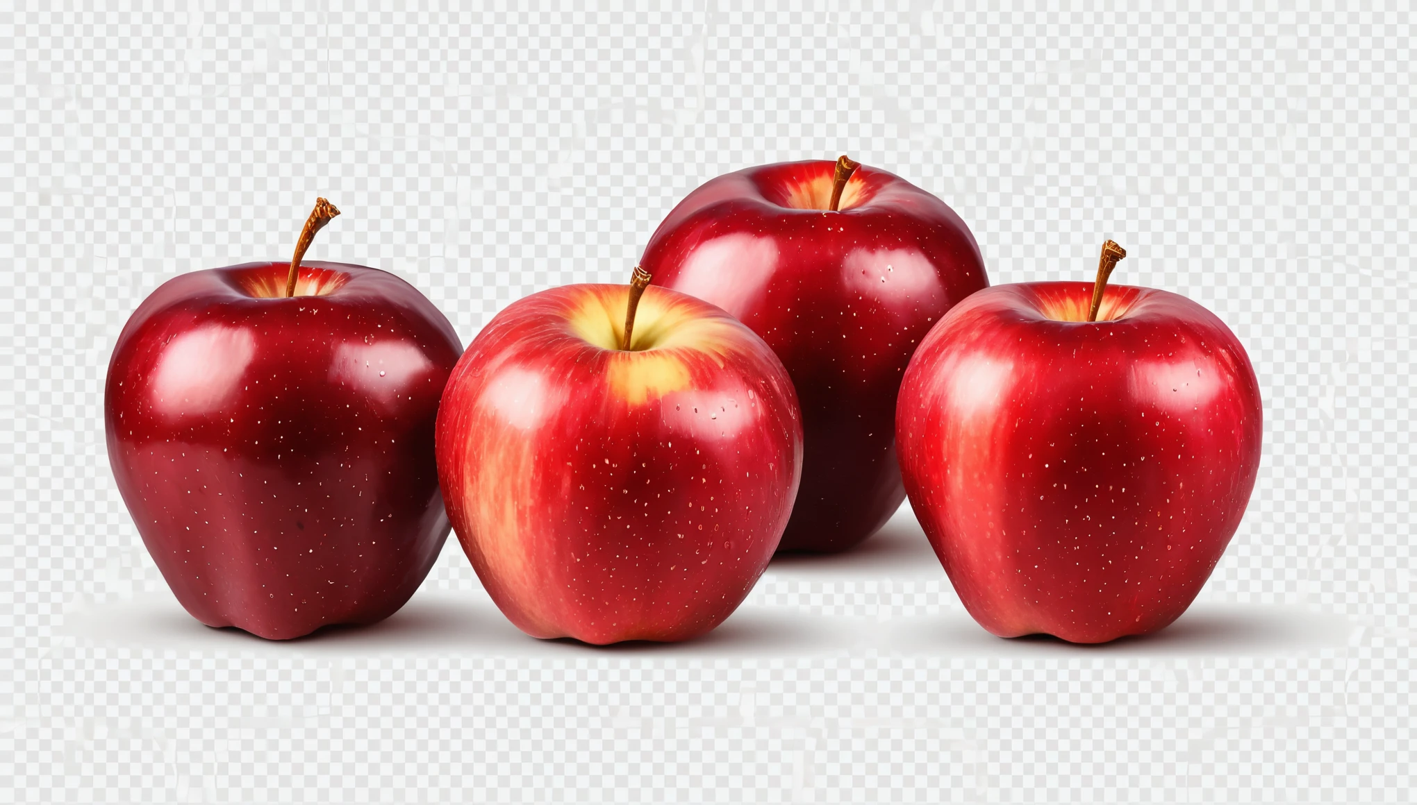 Soft Smooth Red Delicious Apples Hyperrealistic Highly Detailed Isolated On Transparent Background Png File