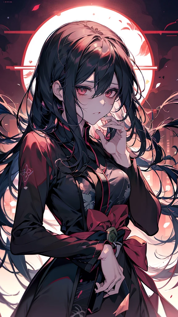 anime, A woman with red eyes and a gothic appearance, best anime 4k konachan wallpaper, demon anime girl, gothic maiden anime girl, anime style 4 k, 4k anime wallpaper, badass anime 8 k, 4K Manga Wallpapers, anime art wallpaper 8 k, anime art wallpaper 4 k, anime art wallpaper 4k, With eyes that glow red
