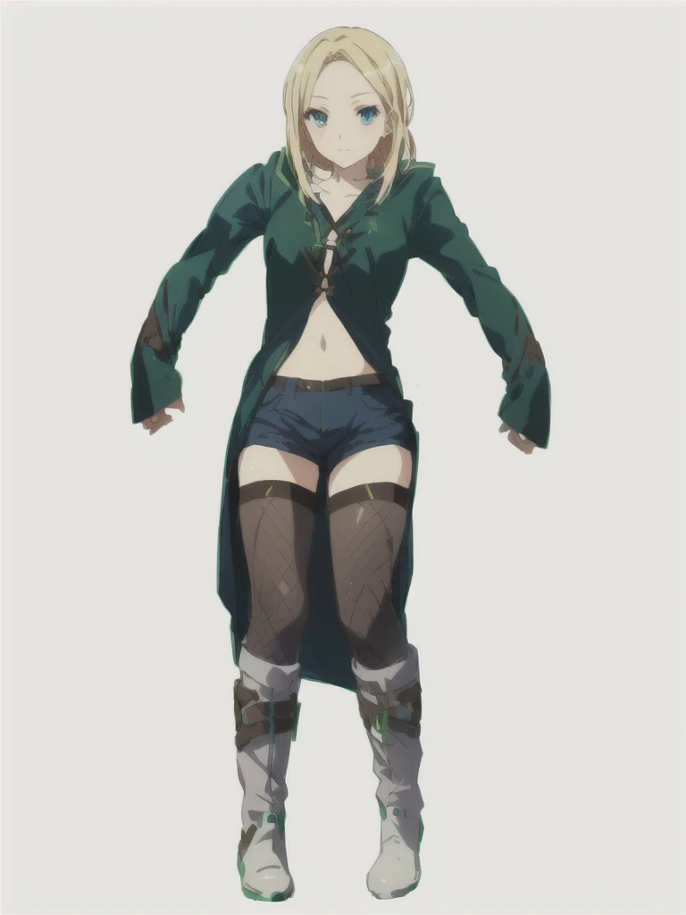Anime character with blonde hair and blue eyes dressed in green clothes, Female Anime Characters, Anime full body illustration, One character's whole body, Female protagonist 👀 :8, Female Action Anime Girl, Created by Anime Painter Studio, JRPG Characters, Villain Anime Girl, Anime Moe Art Style, JRPG Characters art, Anime girl named Lucy,