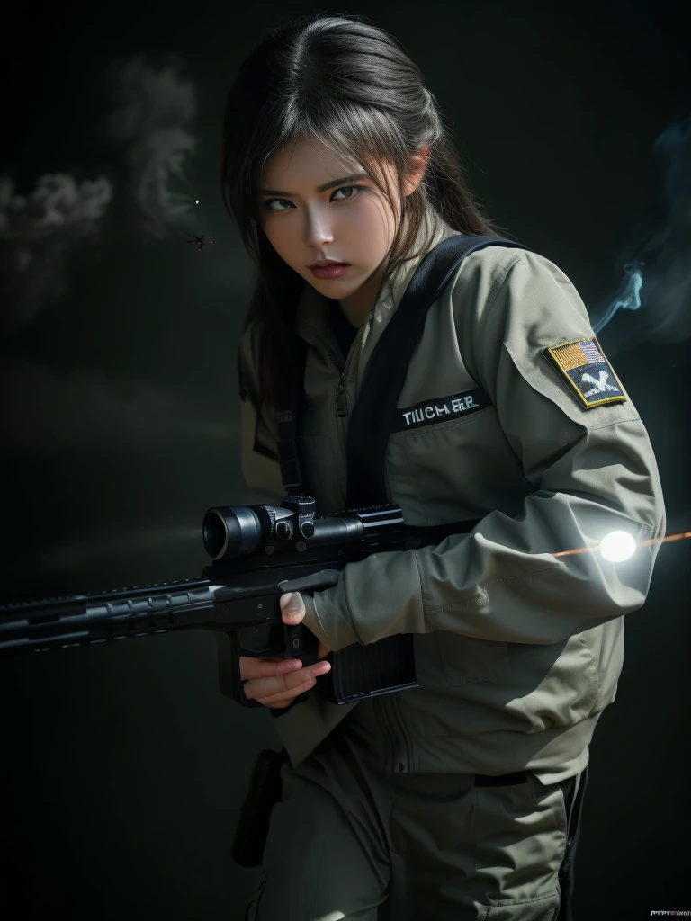 A person mastering sniper riffle with both left and right hands, (best quality,4k,8k,highres,masterpiece:1.2), ultra-detailed, (realistic,photorealistic,photo-realistic:1.37), intense training, precision shooting, seamless transition, dynamic poses, powerful shots, controlled recoil, expert accuracy, bullet trajectories, weapon proficiency, dual-handed weapons, precise aim, professional range, focused concentration, rapid fire, smoke trails, muzzle flashes, tactical positioning, tactical gear, speed reload, hand-eye coordination, firearm skills, intense battle, determination, shooting range, controlled breathing, controlled triggers, tactical advantages, mastery of technique, surreal lighting, vibrant colors, dramatic composition, high contrast, cinematic sensation.