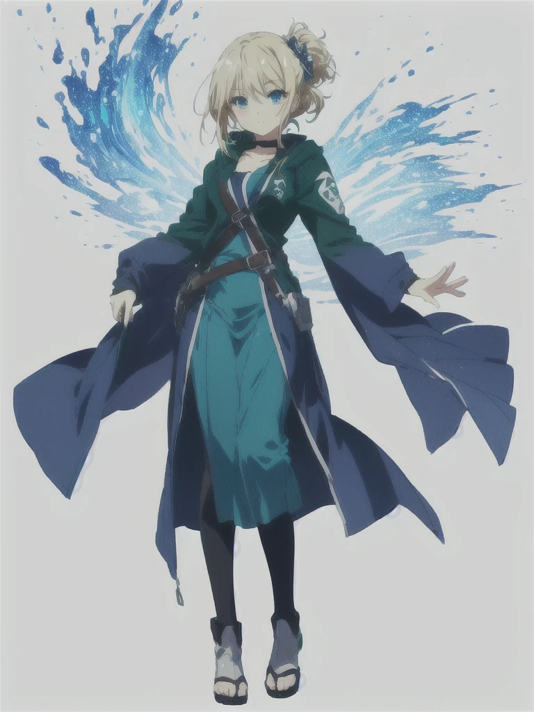 Anime character with blonde hair and blue eyes dressed in green clothes, Female Anime Characters, Anime full body illustration, One character's whole body, Female protagonist 👀 :8, Female Action Anime Girl, Created by Anime Painter Studio, JRPG Characters, Villain Anime Girl, Anime Moe Art Style, JRPG Characters art, Anime girl named Lucy,