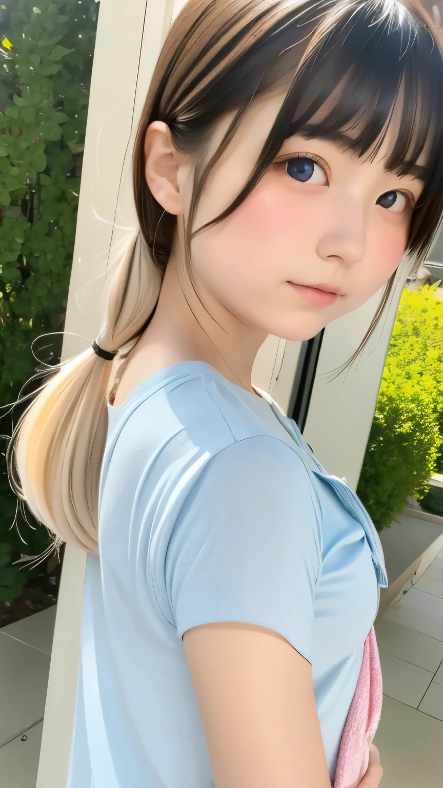 Japanese, One Girl, ************, Famous Japanese idols, 1 cute girl, very young face, masterpiece, high quality, Small face, （Very small breasts:1.8）