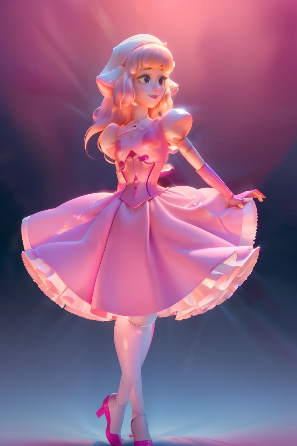 pnkdamond, pink hair, pink eyes, big hair, stomach gem, pink skin, toned,
y short sleeves, elbow gloves , white thighhighs, puffess,
standing, upper body,
outerspace,
(insanely detailed, beautiful detailed face,beautiful detailed eyes, masterpiece, best quality) cinematic lighting, smile,