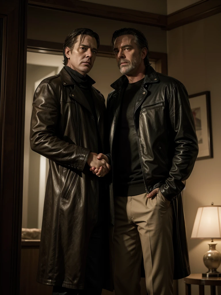 Show me Rick Grines and Negan Smith shaking hands