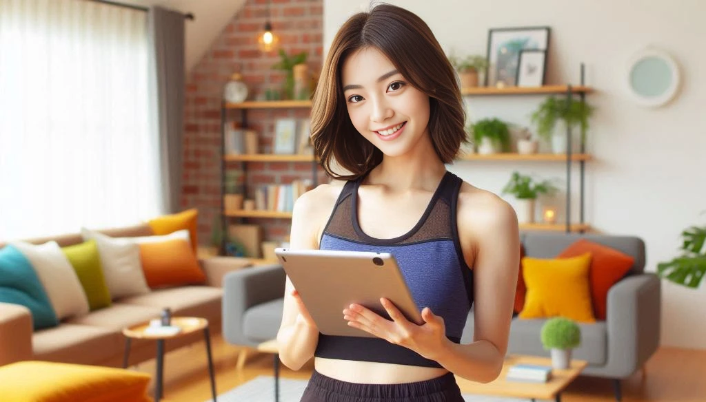masterpiece, realistic, photorealistic, best quality, beautiful detailed, natural lighting, sharp focus, depth of field, slim body, abs:1.2, small breasts, best quality real texture skin, Detailed beautiful delicate face and eyes, beautiful Japanese young woman, eyes open, looking at viewer, best quality real texture skin, Detailed beautiful delicate face and eyes, double eyelid, smile:1.2, white teeth:1.2, short straight brown hair