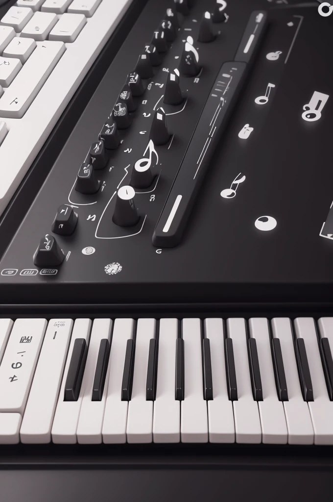 I am a keyboard musician and I would like to create a brand logo using musical symbols, written as follows: LEANDRO TECLAS