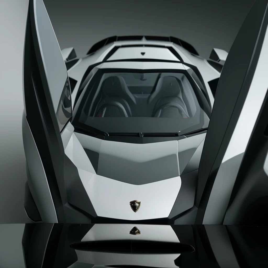 black matte lamborghini, seamless white studio, 8k, highly detailed, photorealistic,

, glossy paint, intricate reflections, sleek metallic design