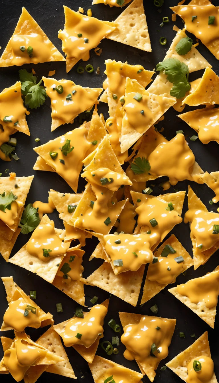 a picture of nachos dipped into cheese like in a commercial