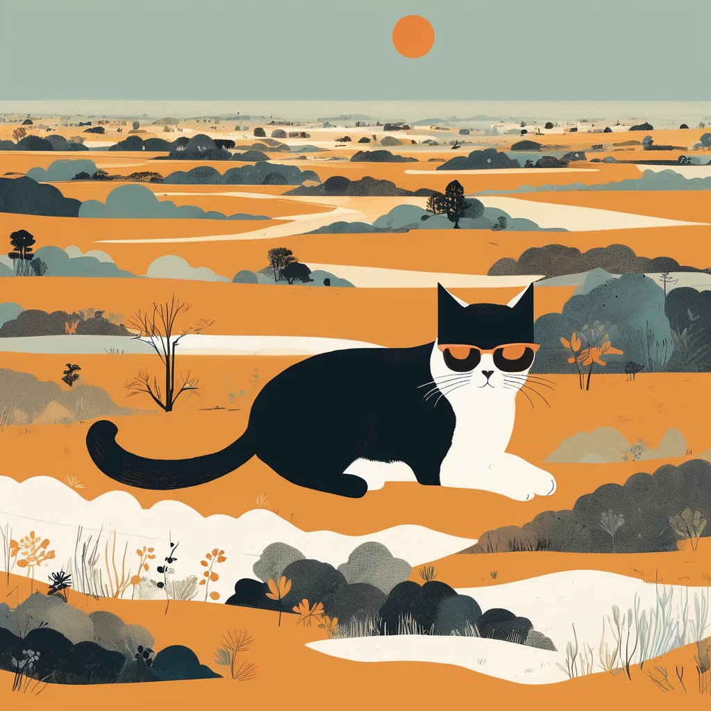 cat, art by Sophie Roach , art by Jon Klassen , art by Michael Cho , art by Sophie Roach、sunglasses