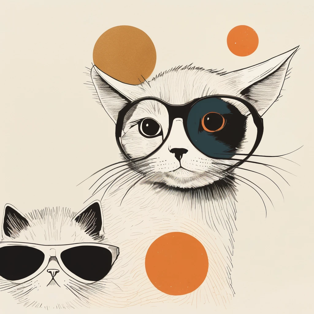 cat, art by Sophie Roach , art by Jon Klassen , art by Michael Cho , art by Sophie Roach、sunglasses