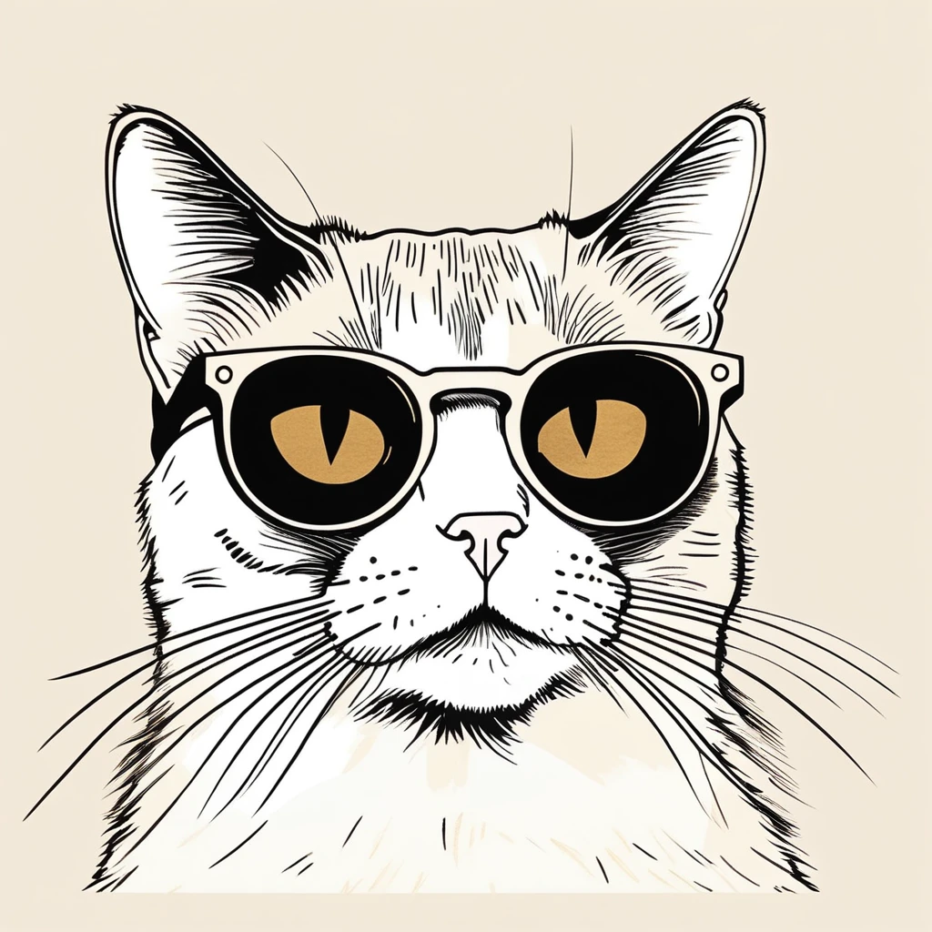 cat, art by Sophie Roach , art by Jon Klassen , art by Michael Cho , art by Sophie Roach、sunglasses