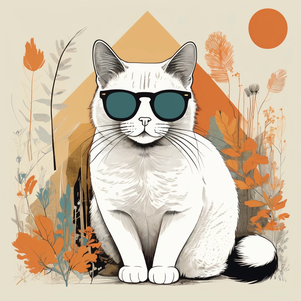 cat, art by Sophie Roach , art by Jon Klassen , art by Michael Cho , art by Sophie Roach、sunglasses