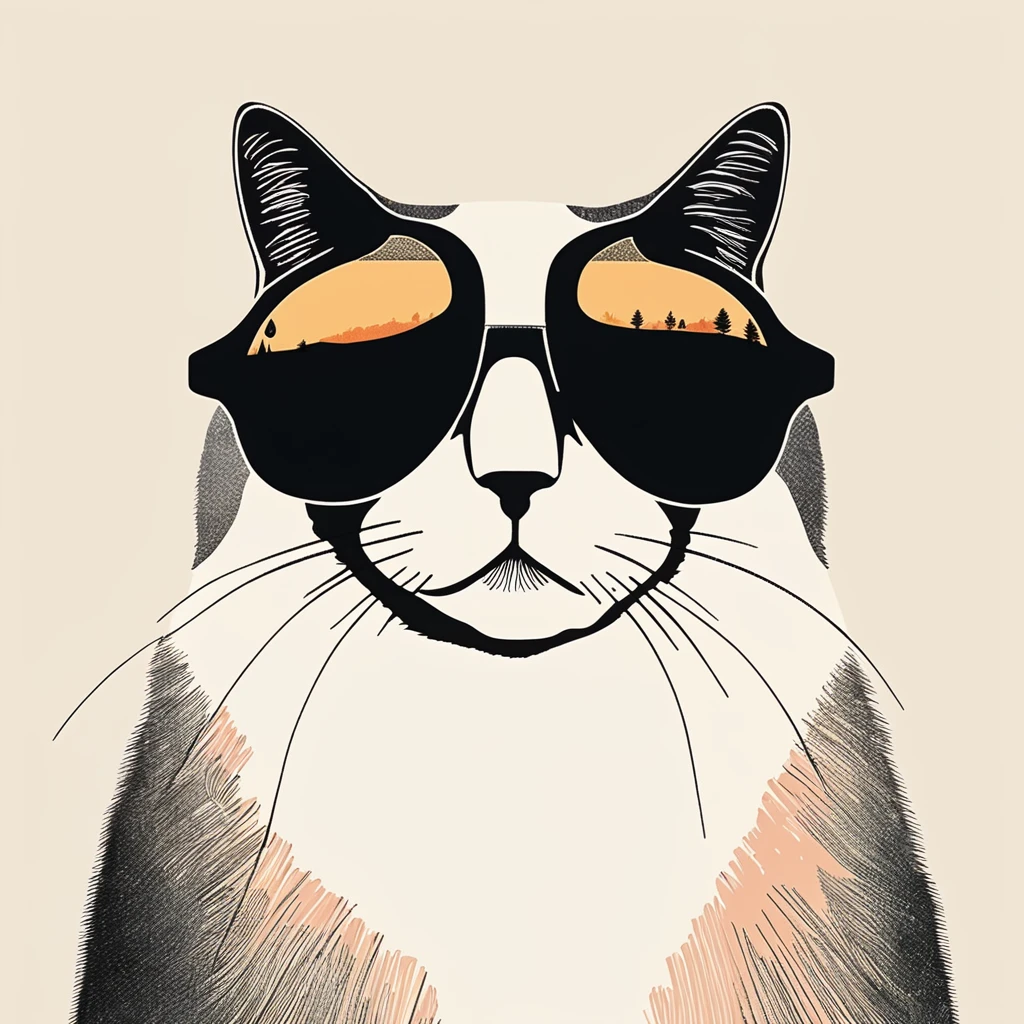 cat, art by Sophie Roach , art by Jon Klassen , art by Michael Cho , art by Sophie Roach、sunglasses