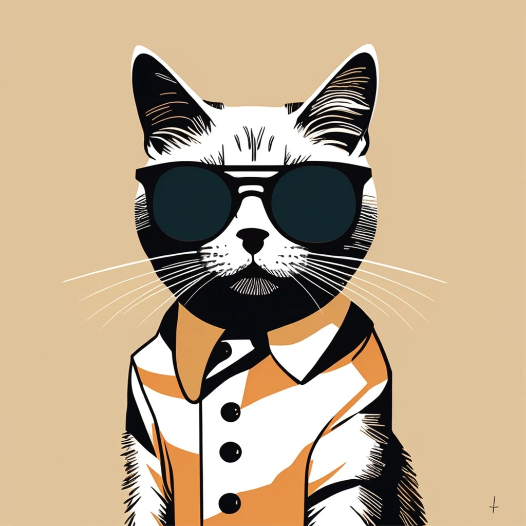 cat, art by Sophie Roach , art by Jon Klassen , art by Michael Cho , art by Sophie Roach、sunglasses