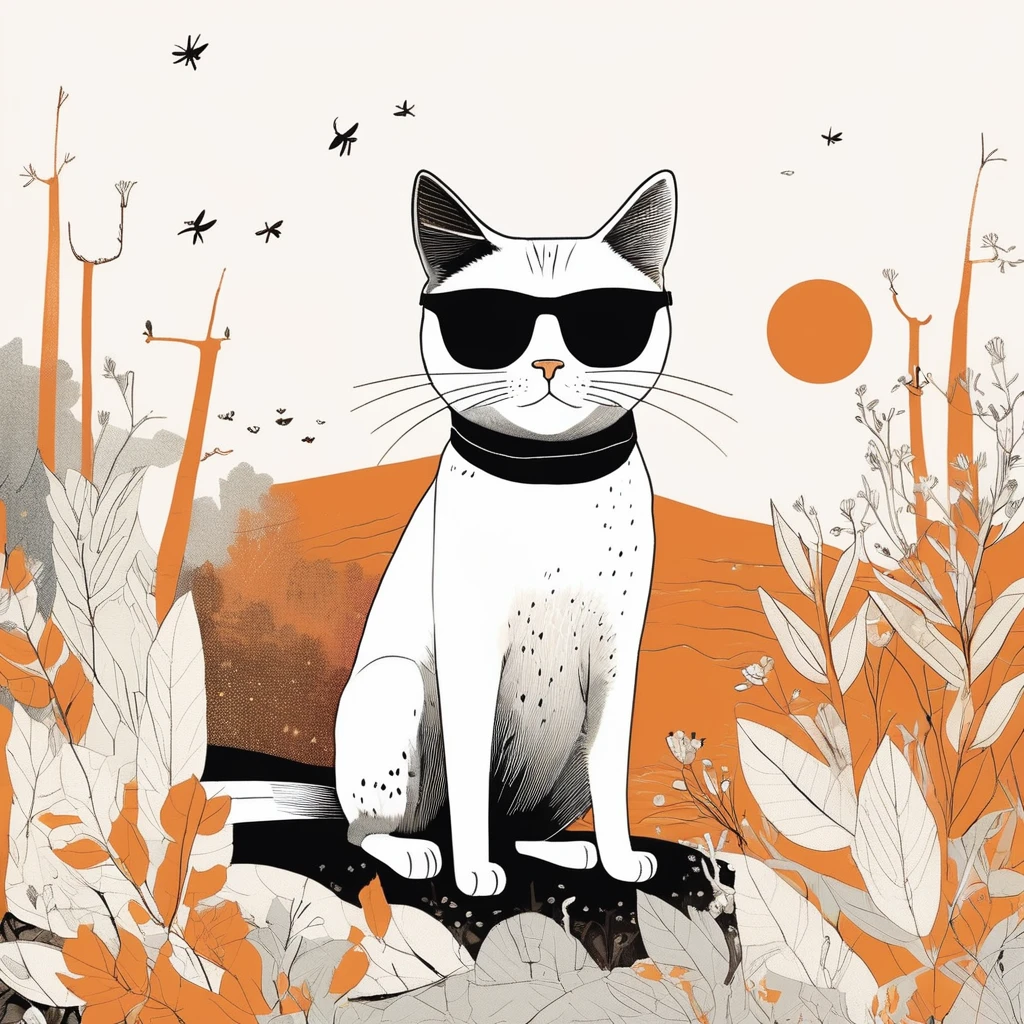 cat, art by Sophie Roach , art by Jon Klassen , art by Michael Cho , art by Sophie Roach、sunglasses