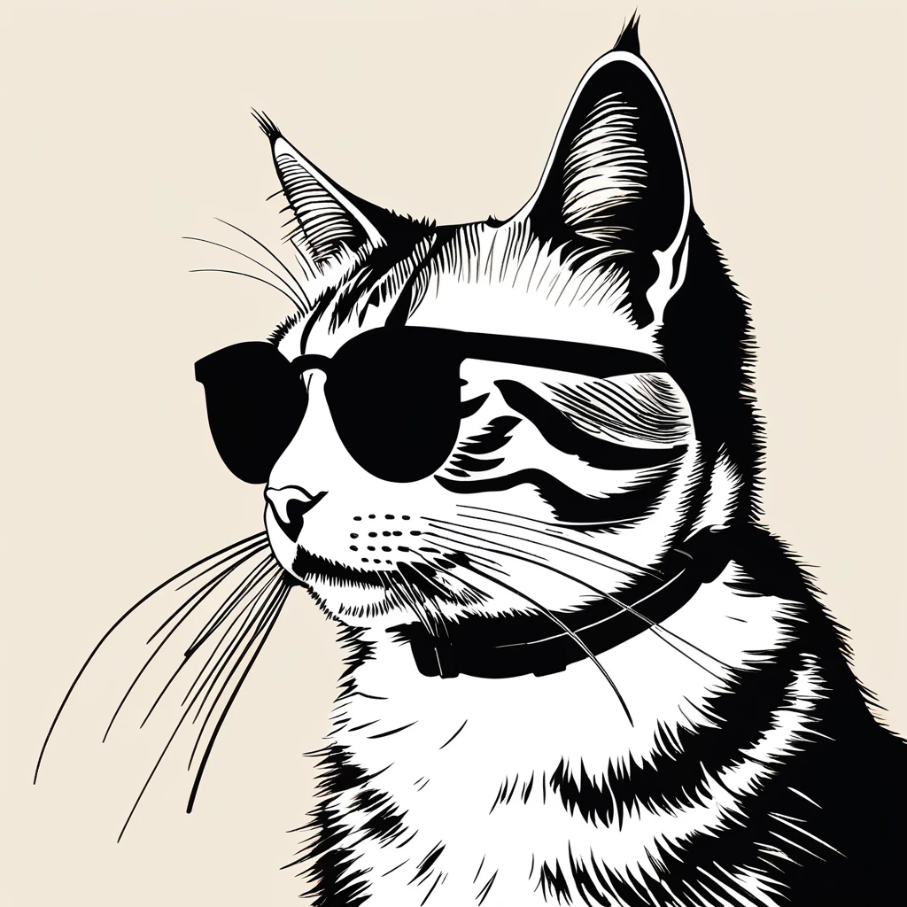 cat, art by Sophie Roach , art by Jon Klassen , art by Michael Cho , art by Sophie Roach、sunglasses