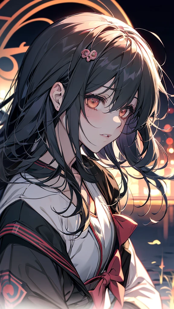 長い白い髪とblackいドレスを着たアニメの女の子が写真のポーズをとる, Gap Moe Yandere grimdark, portrait Gap Moe Yandere grimdark, Danganronpa digital art, Gap Moe Yandere, Gothic Maiden Anime Girl, nyaruko-san, black, Gray-haired, chiaki nanami from danganronpa, Anime Moe Art Style
