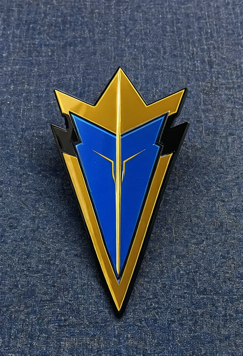 DDR acrylic, thunder instead of arrow in golden color, team emblem logo in black with blue details.