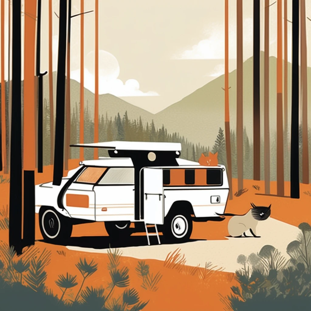cat-like, art by Sophie Roach , art by Jon Klassen , art by Michael Cho , art by Sophie Roach、sunglasses,camping,