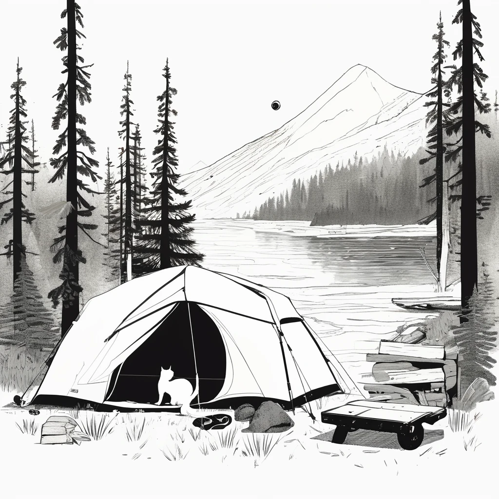cat-like, art by Sophie Roach , art by Jon Klassen , art by Michael Cho , art by Sophie Roach、sunglasses,camping