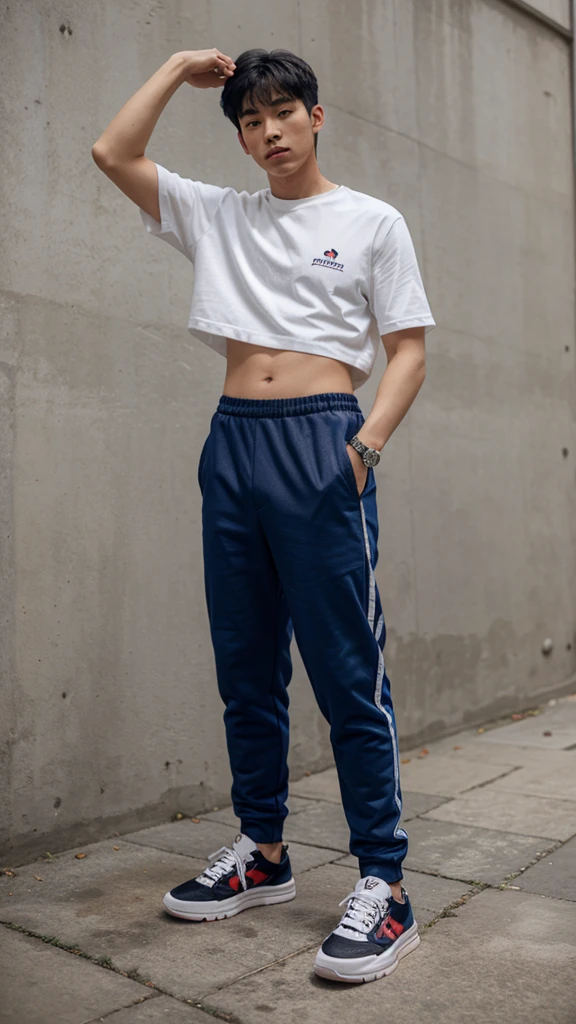 Boy korean  shape   pants,  sneakers 