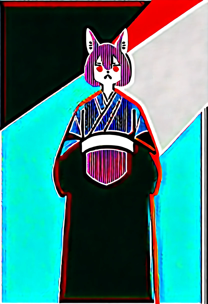 Highest quality, Highest quality, High quality illustrations, masterpiece, Ultra-high resolution, Detailed Background, Kyoto, Absurd, Perfect Anatomy, performance, Good lighting, Shadows in the movies(kemono, Furry Personifi猫ion), fox, kimono, latex, rubber, Dynamic Angle