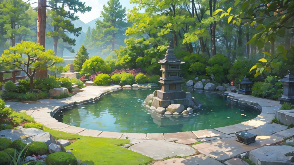 ((Highest quality)), ((masterpiece)), (detailed),Japanese zen garden