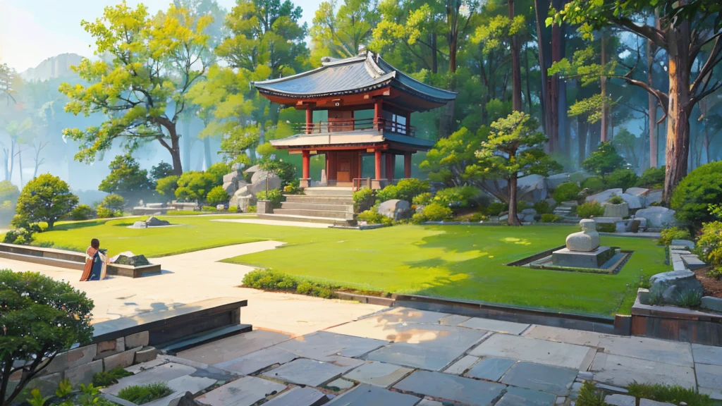 ((Highest quality)), ((masterpiece)), (detailed),Japanese zen garden