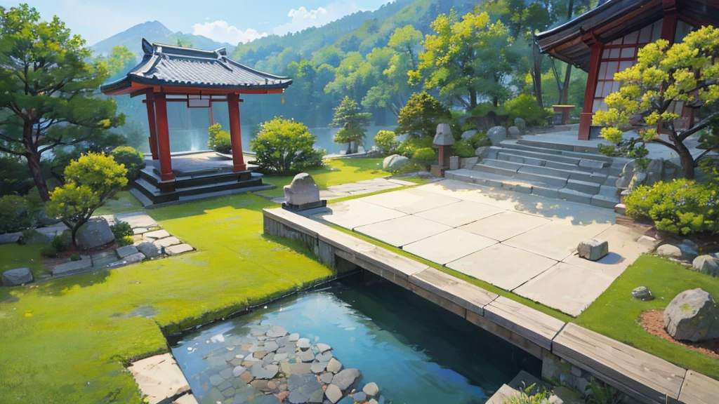 ((Highest quality)), ((masterpiece)), (detailed),Japanese zen garden