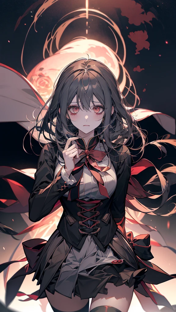 長い白い髪とblackいドレスを着たアニメの女の子が写真のポーズをとる, Gap Moe Yandere grimdark, portrait Gap Moe Yandere grimdark, Danganronpa digital art, Gap Moe Yandere, Gothic Maiden Anime Girl, nyaruko-san, black, Gray-haired, chiaki nanami from danganronpa, Anime Moe Art Style
