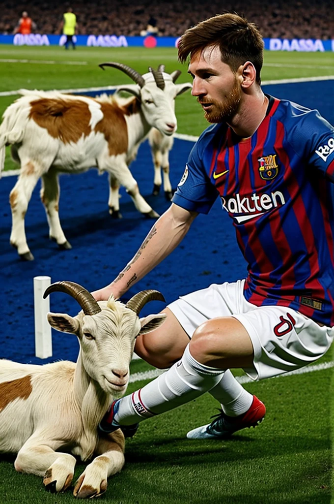 Draw Messi with a goat