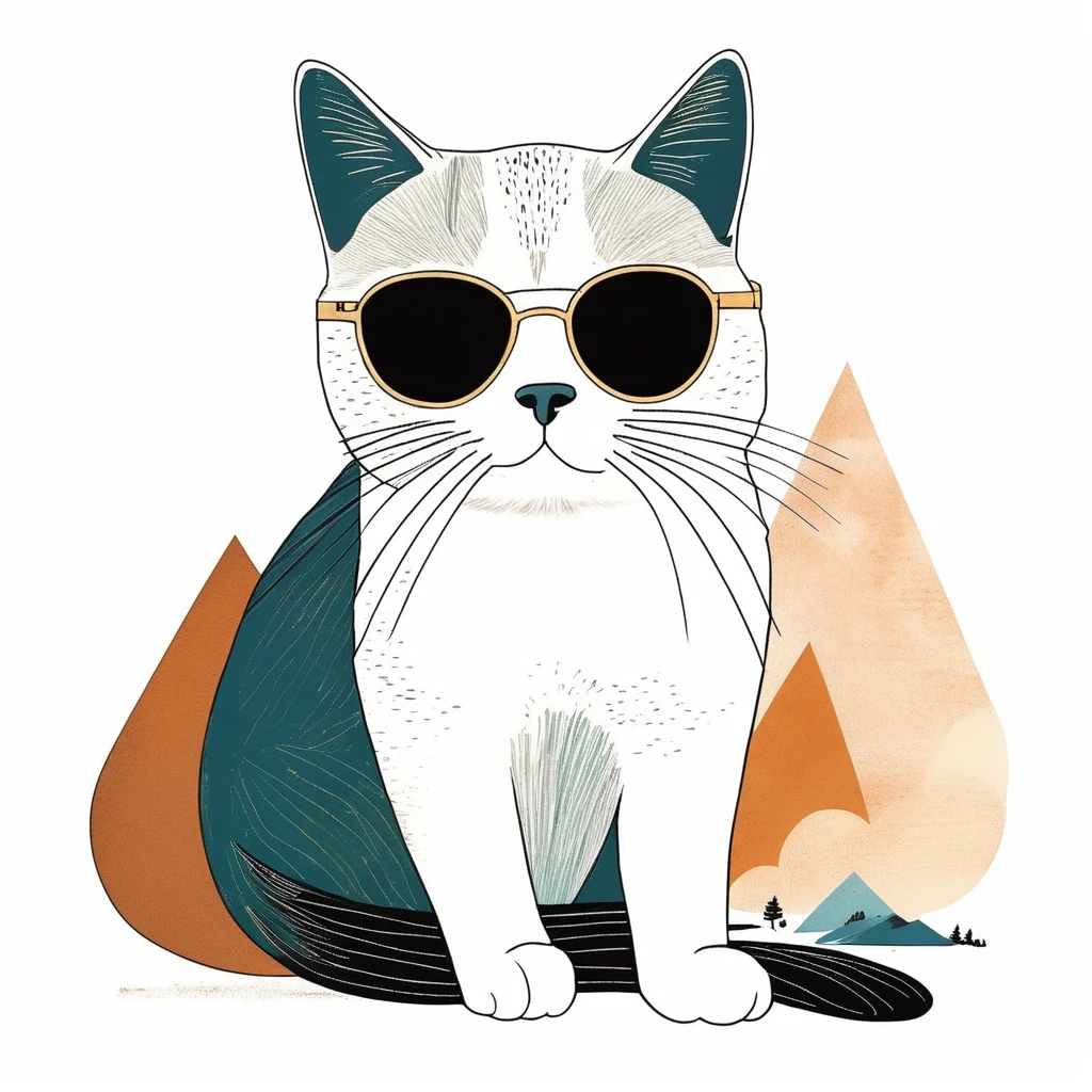 cat, art by Sophie Roach , art by Jon Klassen , art by Michael Cho , art by Sophie Roach、sunglasses