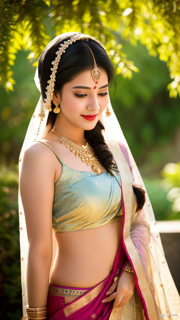 saree,posing in a colorful garden,golden sunlight,soft shadows, vibrant colors, henna tattoos, alluring eyes, seductive smile, flowing hair, elegant jewelry, intricate mehndi designs, sensual movements, graceful posture, traditional Indian earrings, pristine beauty, enchanting ambiance, exquisite silk fabric, delicate drapes, captivating presence, intricate embroidery, ornate bangles, sensual allure, mystical aura, delicate floral patterns, alluring fragrances, captivating gaze, traditional bindi, enticing curves, mysterious veil, feminine grace, bewitching charm, ancient traditions, seductive glance, radiant femininity, sensual whispers. (best quality, high-res, vivid colors, ultra-detailed, photorealistic:1.37), vibrant cultural celebration, cinematic lighting.
Precautions:
- Pay more attention to the description of the key characteristics of the characters,For example, eyes、Lips、hair、decorations, etc。
- Pay attention to depicting comfortable and harmonious pictures、Colorful feeling。
- Use appropriate vocabulary,Highlight the characteristics of the subject。
- The theme is an Indian flirting scene。Add appropriate details as required by the scene。
You can make appropriate adjustments and play based on the above needs,Keep the image relevant to the subject、Be creative and artistic。