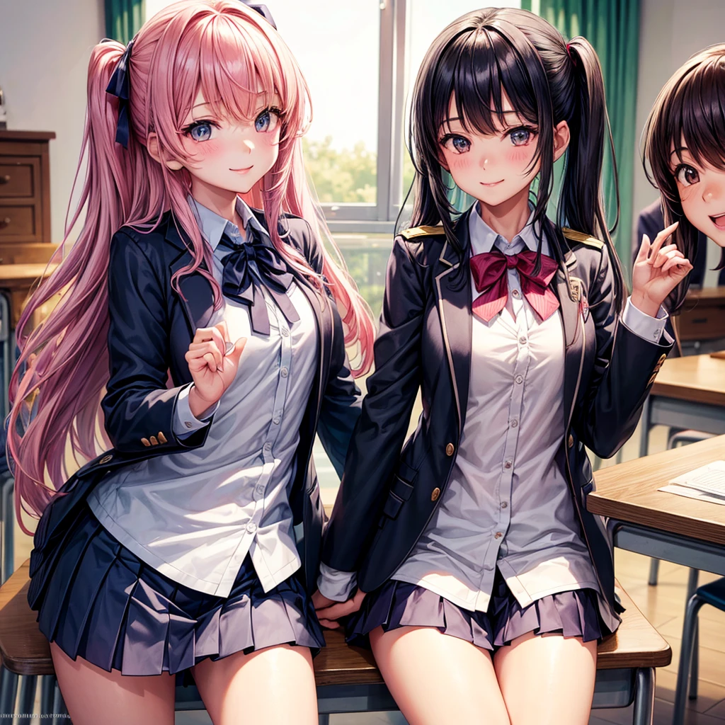 best quality,,smile,blazer,swimsuit,nepal,School,classroom,Different world,Collective of girls,JK,A girl taking off her uniform,Sexy and cute,New generation,Uniform of the Future,Ribbon on uniform,Evolution of fashion,middle School girlultiple girls are depicted,harem,idol group,starry sky background,photo shoot,long hair,wearing a cardigan,beautiful girlの国,girl's paradise,highest quality,big breasts,leather jacket,happy girl,horny girl,blue eyes,perfect face,standing position,She has her bangs down,fur jacket,Beautiful eyes,smooth hair,perfect eyes,beautiful girl,Angel Girl,multicolored hair colors,naughty girl,beautiful,High-dimensional beautiful girl,Multidimensional beautiful girl,gathering,Group、,