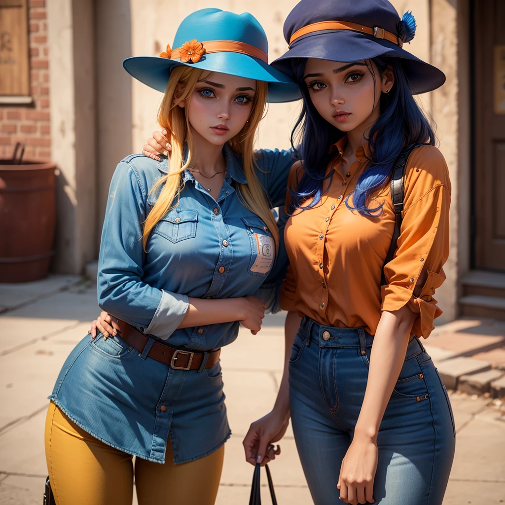 Free fire co. Blue hat with mascara in hand and orange sharigam eye blouse. Free fire game man