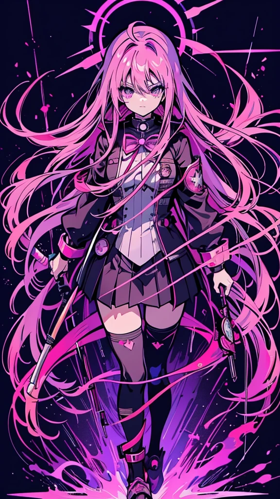 Long and purple haired anime girl holding a cane, anime style like fate/Stay Night, Hajime Yatate, mirai nikki, Gap Moe Yandere grimdark, Yoseharu Agotoge, Gap Moe Yandere, Jormungand Anime, misato katsuragi, Danganronpa digital art, nagito komaeda