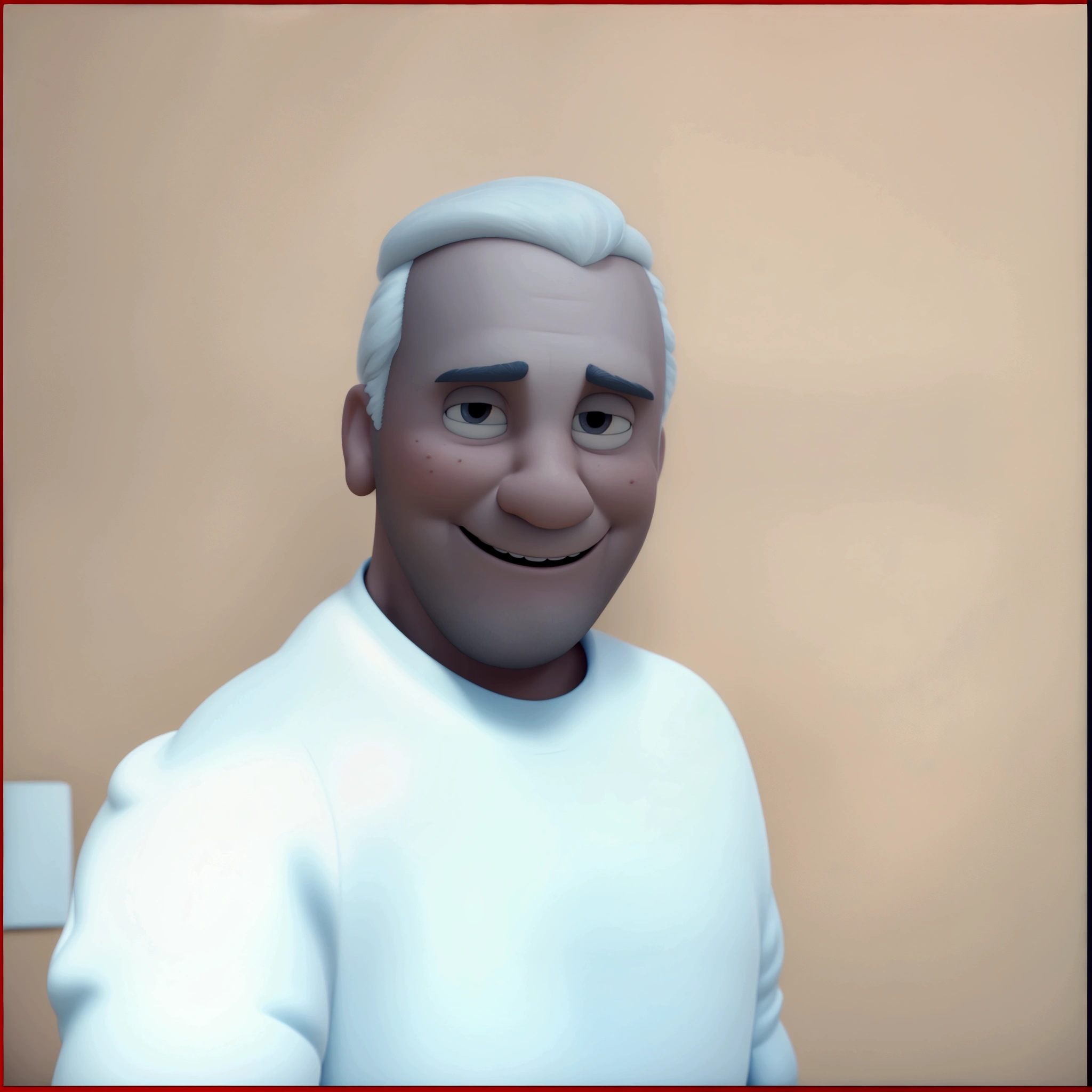 tem um homem que está sorrindo e posando para uma foto, teacher man with white hair and white shirt in the school Cartoon character of a man with, animation character, 3d character style, 3d rendering, 3d render, 3d render stylized, toon render keyshot, 3d character, 3d character rendering, 3d character render, cartoon character, closeup character, character pose, (Pixar Style) (Master Part:1.2) (Bokeh) (best quality) (skin details