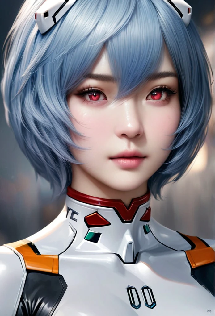 animetoreal,soft light, masterpiece, best quality,high quality,delicate face, realistic,photorealistic,1girl,
Ayanami Rei,white bodysuit,red eyes,pilot suit,short hair,blue hair,bangs,interface headset,turtleneck,hair between eyes