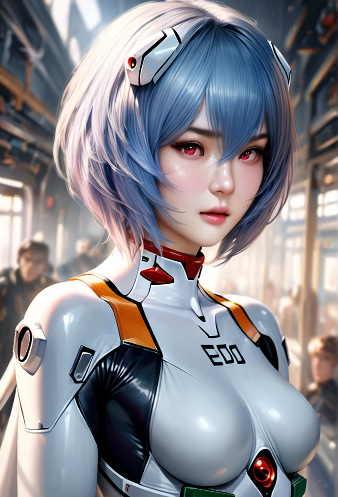 animetoreal,soft light, masterpiece, best quality,high quality,delicate face, realistic,photorealistic,1girl,
Ayanami Rei,white bodysuit,red eyes,pilot suit,short hair,blue hair,bangs,interface headset,turtleneck,hair between eyes
