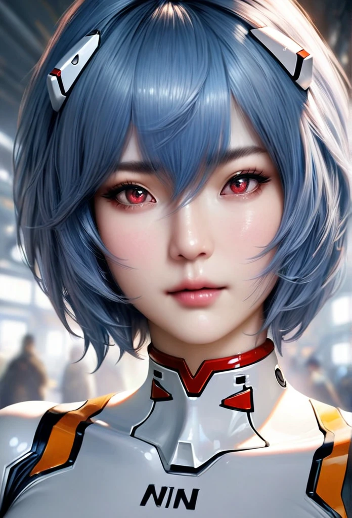 animetoreal,soft light, masterpiece, best quality,high quality,delicate face, realistic,photorealistic,1girl,
Ayanami Rei,white bodysuit,red eyes,pilot suit,short hair,blue hair,bangs,interface headset,turtleneck,hair between eyes