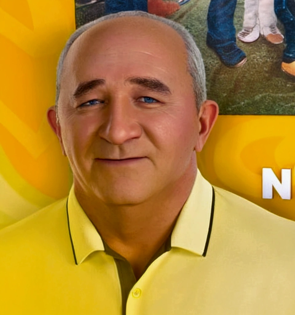 Cartoon character of a man with blue eyes and yellow shirt, an animated character, stylized character, animation style rendering, 3d stylized, Arnold Maya rendering, Stylized 3D rendering, toon render screenshot, 3d character, 3d character, Stylized 3D rendering, 3D character rendering, cartoon character, Personagem de close up, character posing, (Pixar-style) (master part:1.2) (bokeh) (best qualityer) (skin detailed) (detailed texture) (8k) (Argilla) (cinematic lighting) (sharp focus