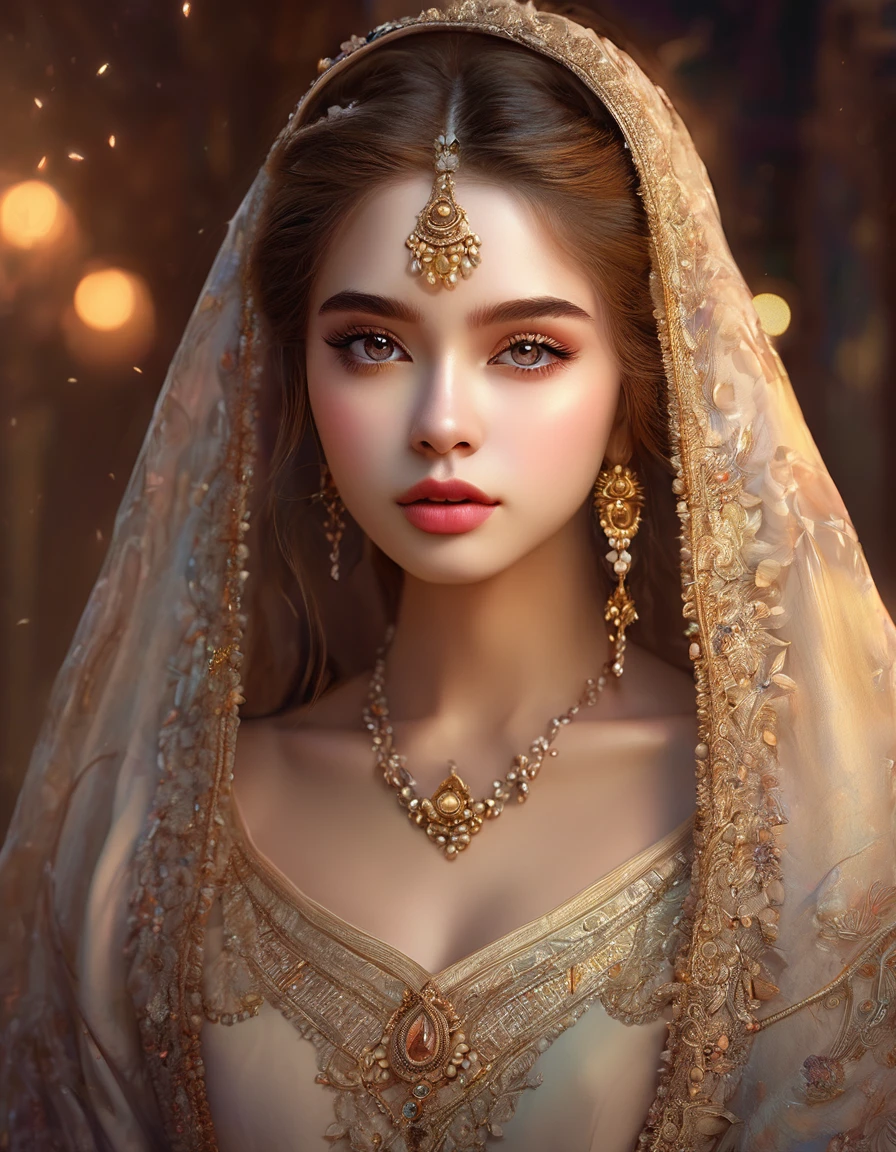a beautiful girl, extremely detailed face and eyes, long eyelashes, beautiful detailed lips, 1girl, portrait, fantasy, digital painting, ethereal, soft lighting, warm colors, cinematic, highly detailed, intricate, ornate, elegant, delicate, serene, dreamlike, breathtaking, stunning, exquisite, masterpiece