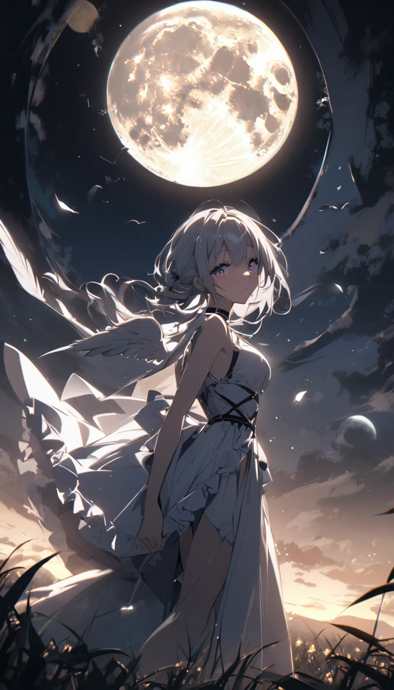 angel, moon, moonlight, 8ก