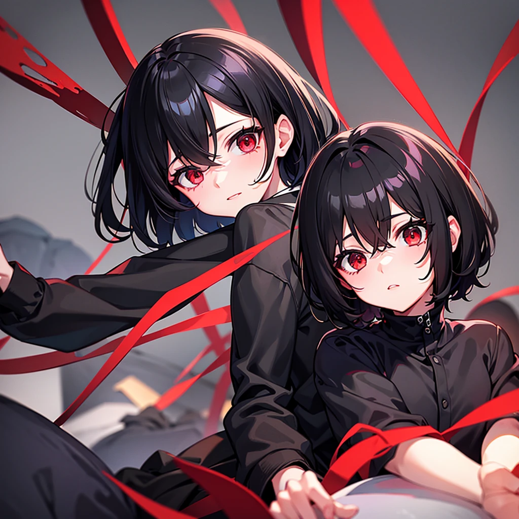 Imouto short hair black hair red eyes