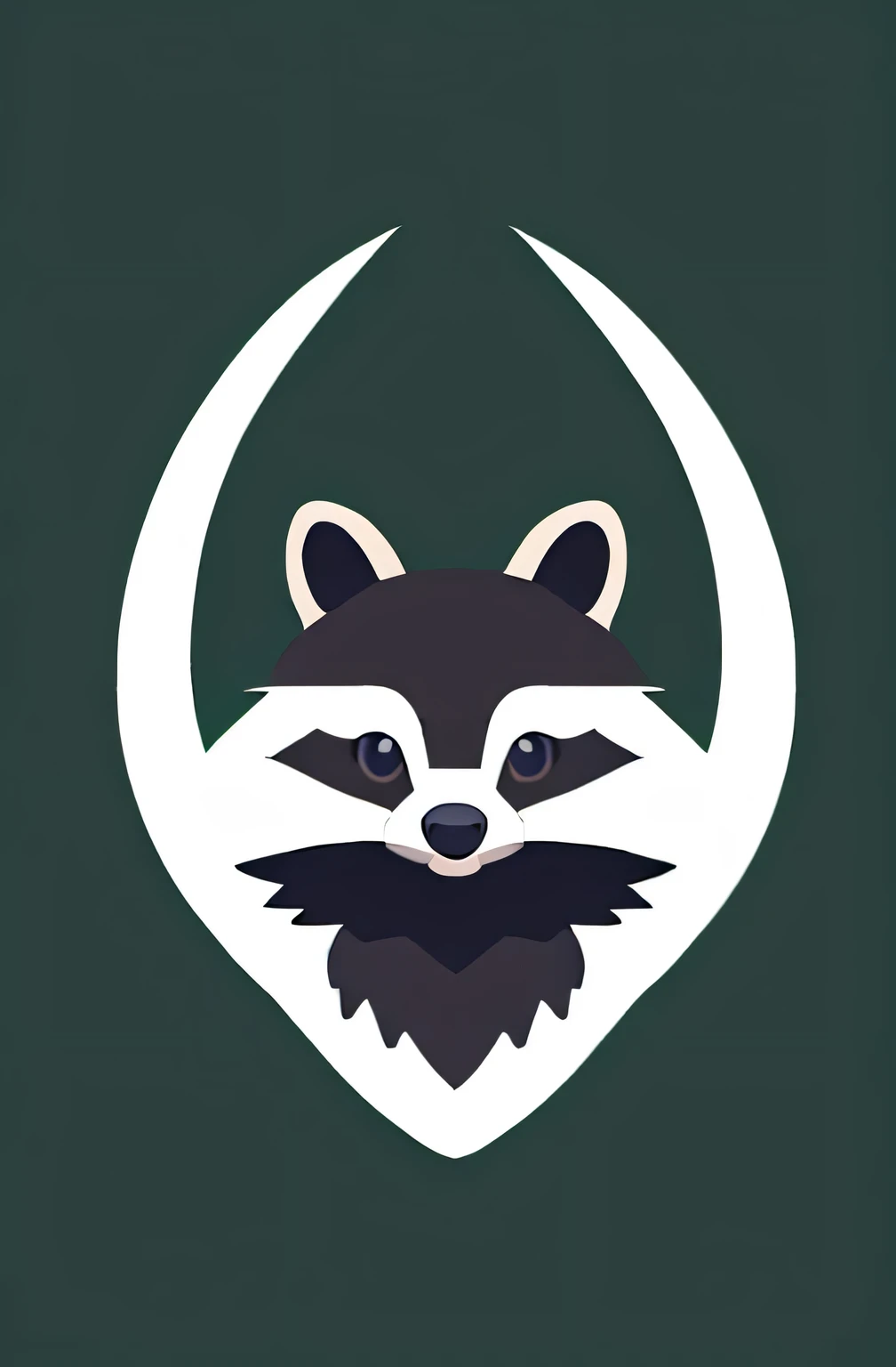 （（masterpiece）），（（（best quality）））, [raccoon] Heraldic silhouette, cute, round circular logo, masking style illustration, by saul bass, by greg rutkowski, black background, fantasy art, mysterious, realistic, majestic, dull colors (black, green, white), high contrast, seamless water brand, artstation, deviantart, dribble, redbubble, teepublic, sharp focus, simple, hyper detailed, detailed drawing, vectorize, outline, isometric style, 8k