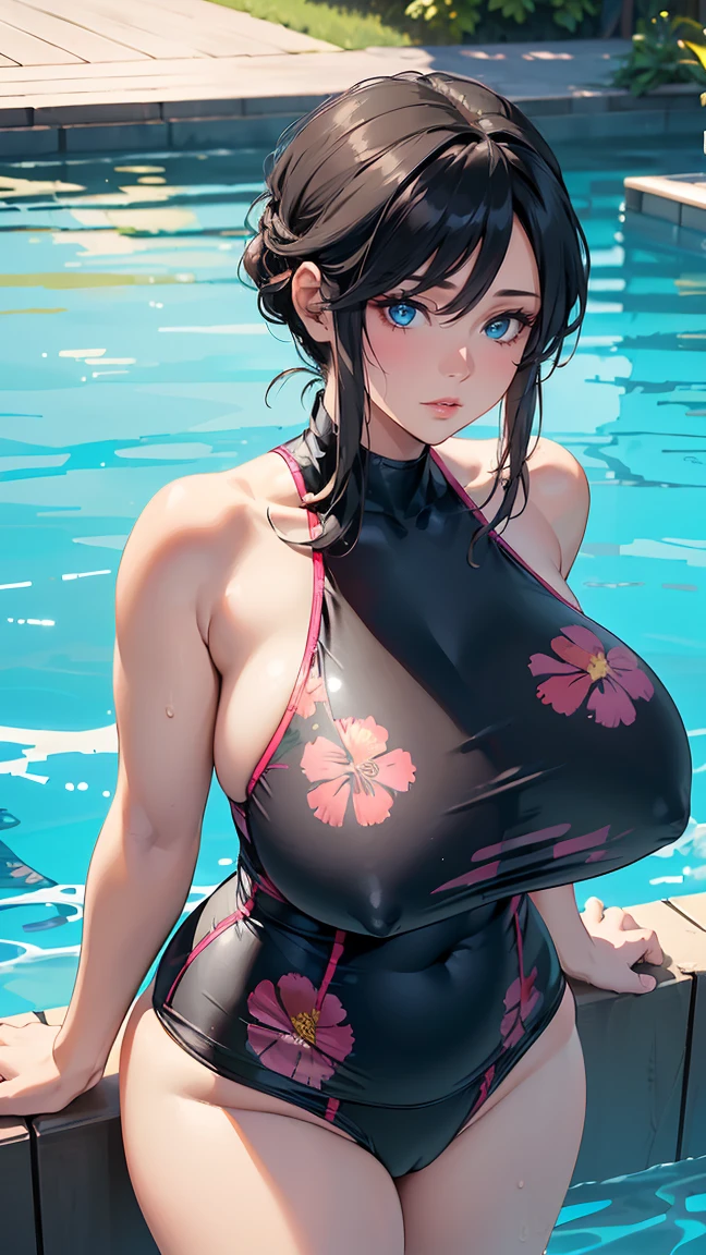 (ung man), (1 asian Mom), (Duet), A mom seduces a old fat blackman，（strong and naked black man，short pants，muscle body，bodybuilder），（a young mom with big breasts，narrow waist，bare shoulders，(swimming suit dressed, floral print, naked）, European 40 year old milfs and th1 old black man r, best quality:1.4), (Ultra-high resolution:1.2), (8K, RAW photos:1.2), Laurena Lexis, (1 Mom, 1 old man), Moms showing off their curves, bend down, Wearing sexy clothes and shorts, and black man, Clear eyes, A mother and her blackman, ((French Kiss)) Waiting to start