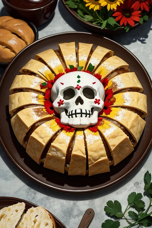 Make a Mexican bread of the dead for the day of the dead for an offering but without anyone around 